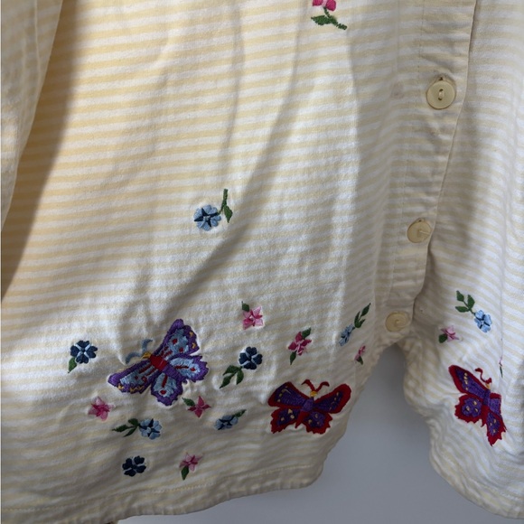 Victoria Jones Cottagecore Striped Shirt with Blue Collar - Picture 4 of 6